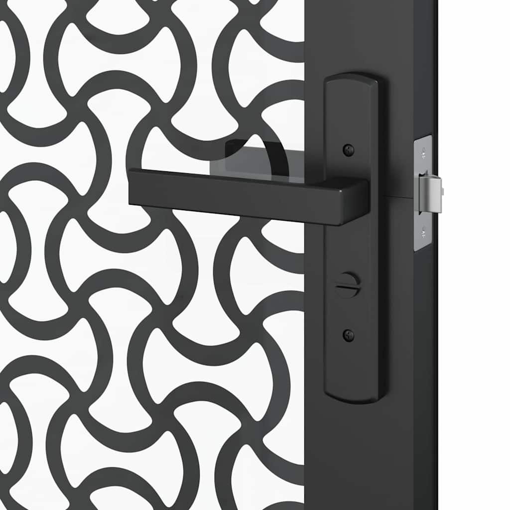 Glass Door Fretwork Black 102.5 x 3.5 x 201.5 cm Aluminium