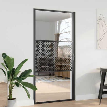 Glass Door Fretwork Black 102.5 x 3.5 x 201.5 cm Aluminium
