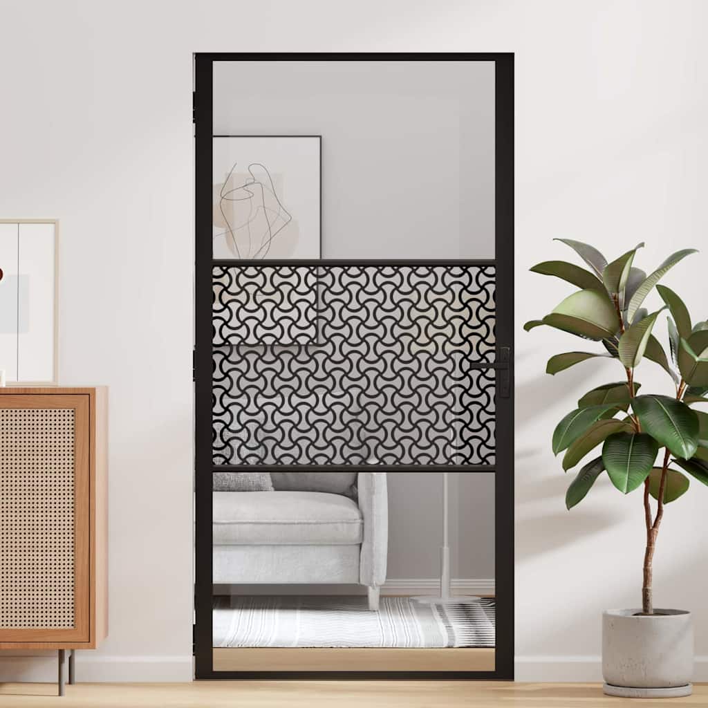 Glass Door Fretwork Black 102.5 x 3.5 x 201.5 cm Aluminium