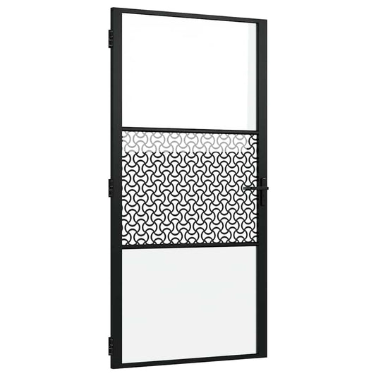 Glass Door 102.5 x 3.5 x 201.5 cm Aluminium Black