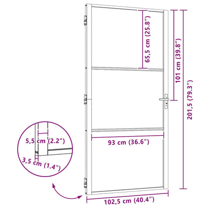 Glass Door Fretwork Black 102.5 x 3.5 x 201.5 cm Aluminium