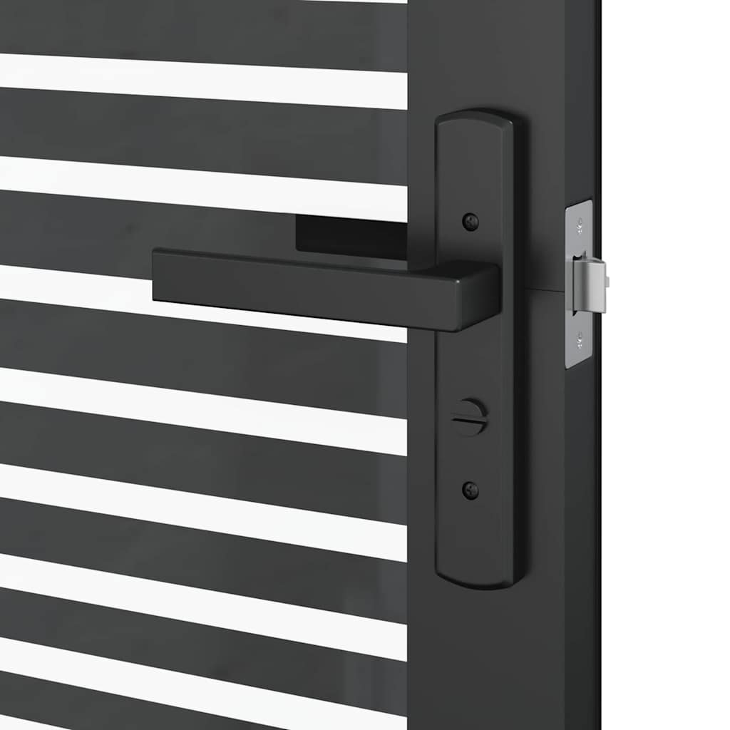 Glass Door Striped Black 76 x 3.5 x 201.5 cm Aluminium