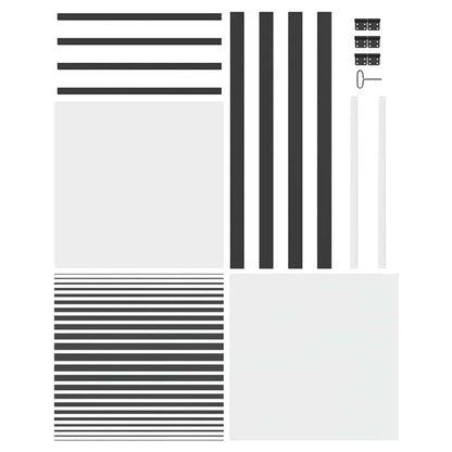 Glass Door Striped Black 76 x 3.5 x 201.5 cm Aluminium
