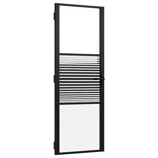 Glass Door 76 x 3.5 x 201.5 cm Aluminium Black