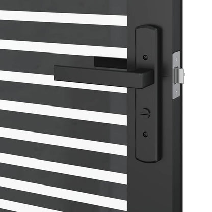 Glass Door Striped Black 83 x 3.5 x 201.5 cm Aluminium
