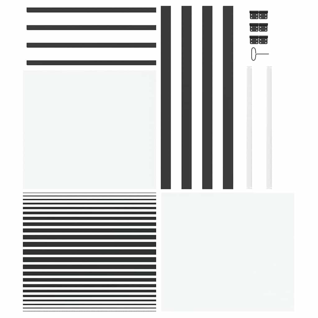 Glass Door Striped Black 83 x 3.5 x 201.5 cm Aluminium