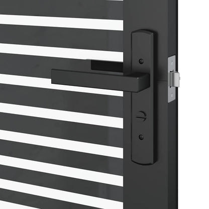 Glass Door Striped Black 93 x 3.5 x 201.5 cm Aluminium