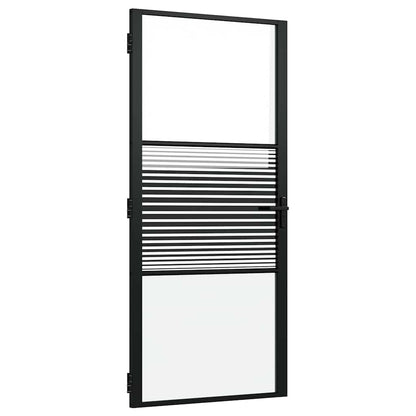 Glass Door Striped Black 93 x 3.5 x 201.5 cm Aluminium