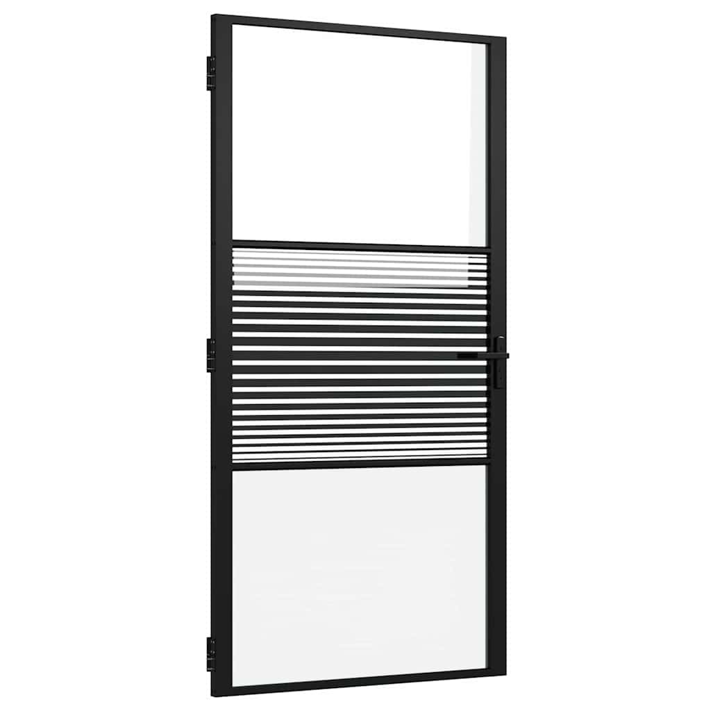 Glass Door Striped Black 102.5 x 3.5 x 201.5 cm Aluminium
