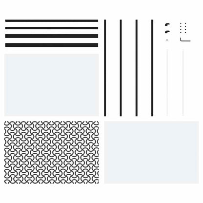Glass Door Fretwork Black 102.5 x 2 x 205 cm Aluminium