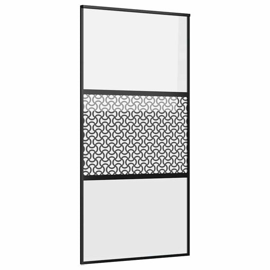 Glass Door Fretwork Black 102.5 x 2 x 205 cm Aluminium