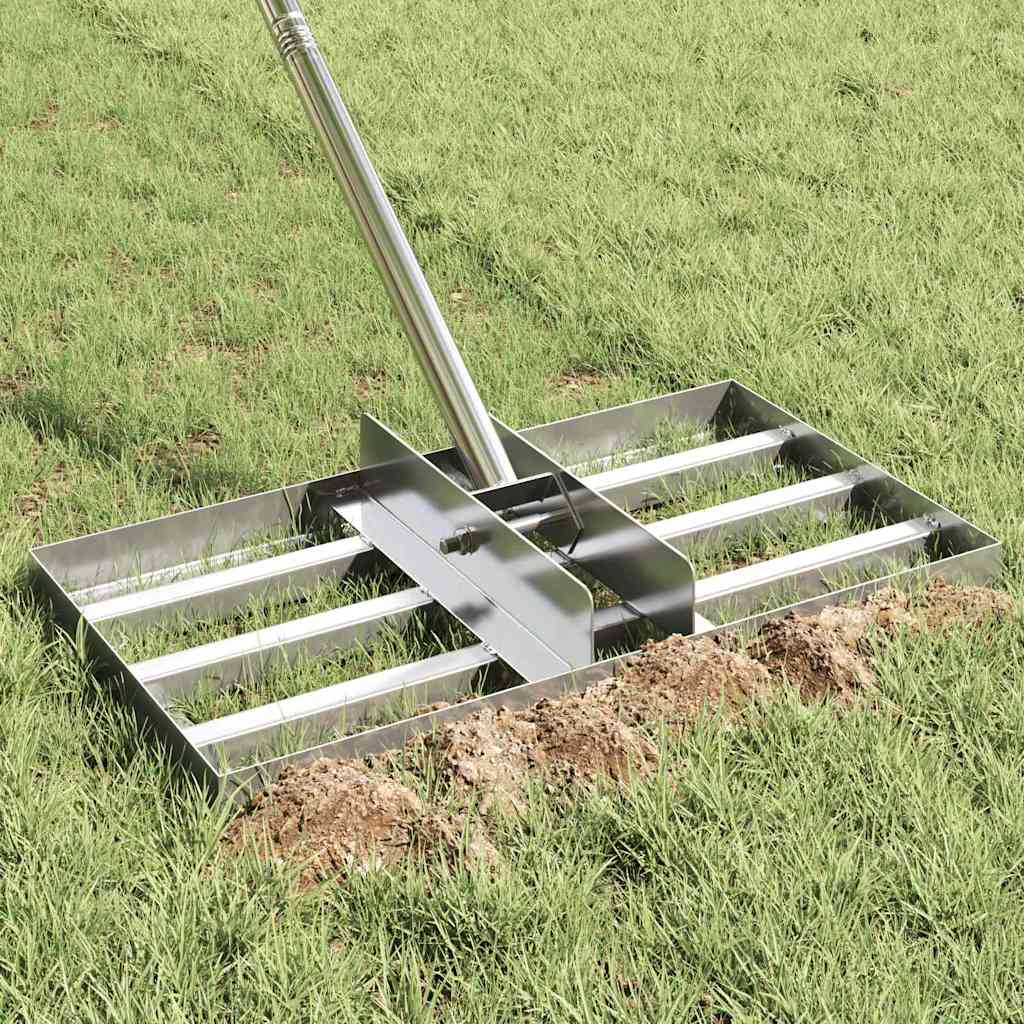 Garden Leveling Rake Silver 45 x 25 x 200 cm Stainless Steel