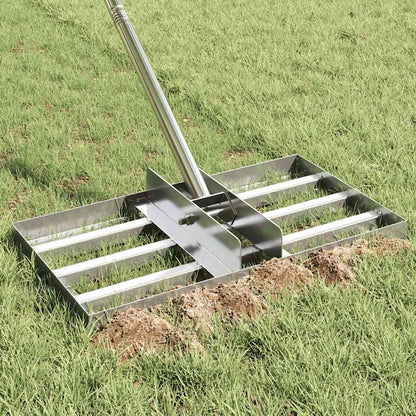 Garden Leveling Rake Silver 45 x 25 x 200 cm Stainless Steel