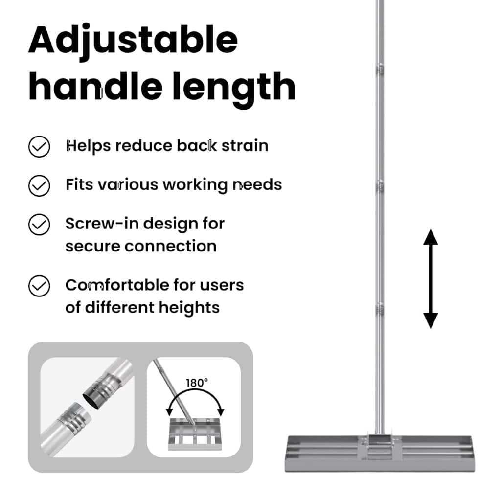 Garden Leveling Rake Silver 45 x 25 x 200 cm Stainless Steel