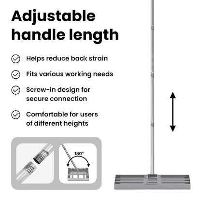 Garden Leveling Rake Silver 45 x 25 x 200 cm Stainless Steel