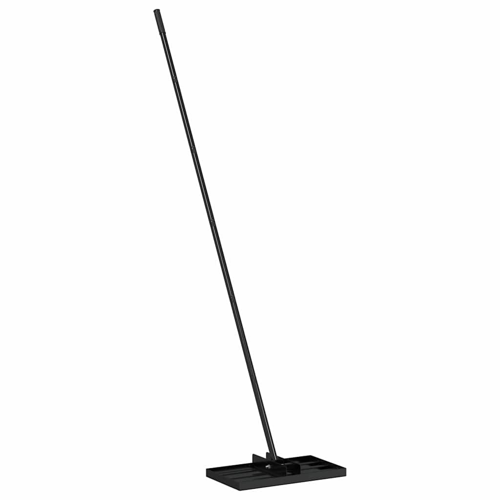 Garden Leveling Rake Black 45 x 25 x 200 cm Powder-Coated Steel
