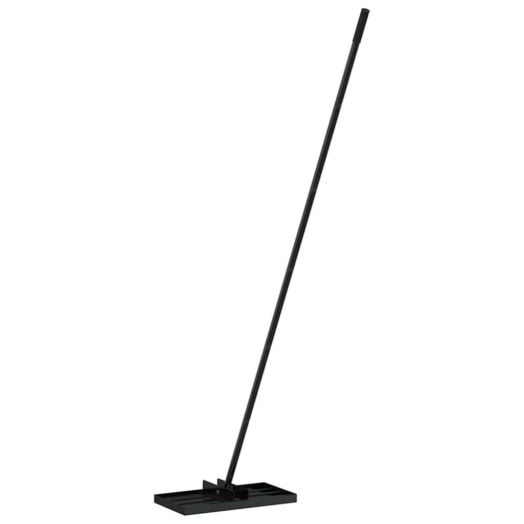 Garden Leveling Rake Black 45 x 25 x 200 cm Powder-Coated Steel