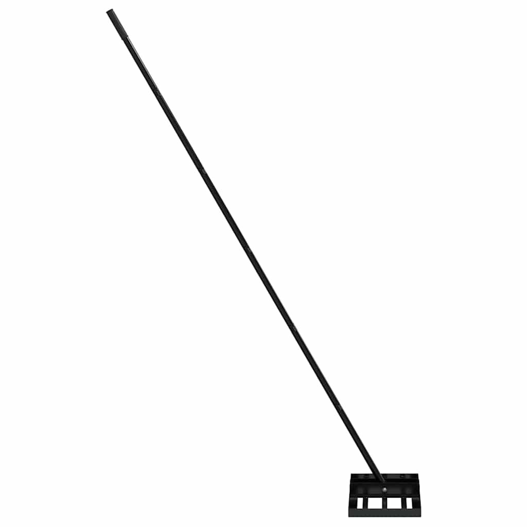 Garden Leveling Rake Black 45 x 25 x 200 cm Powder-Coated Steel