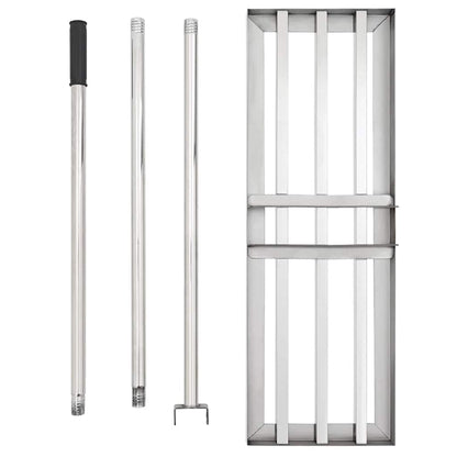 Garden Leveling Rake Silver 75 x 25 x 200 cm Stainless Steel