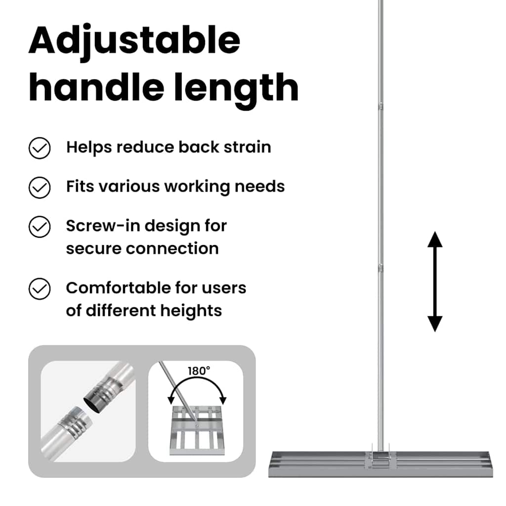 Garden Leveling Rake Silver 75 x 25 x 200 cm Stainless Steel