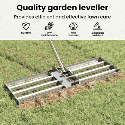 Garden Leveling Rake Silver 75 x 25 x 6 cm Stainless Steel