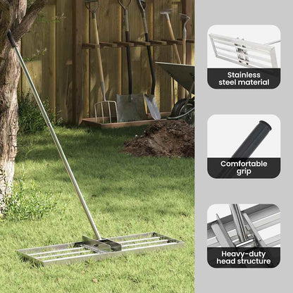 Garden Leveling Rake Silver 75 x 25 x 6 cm Stainless Steel
