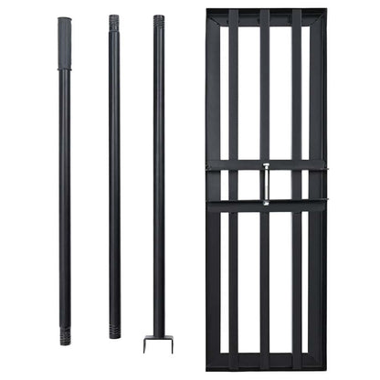 Garden Leveling Rake Black 75 x 25 x 200 cm Powder-Coated Steel