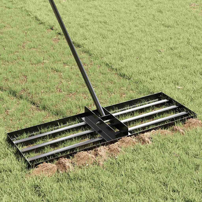 Garden Leveling Rake Black 75 x 25 x 6 cm Powder-Coated Steel