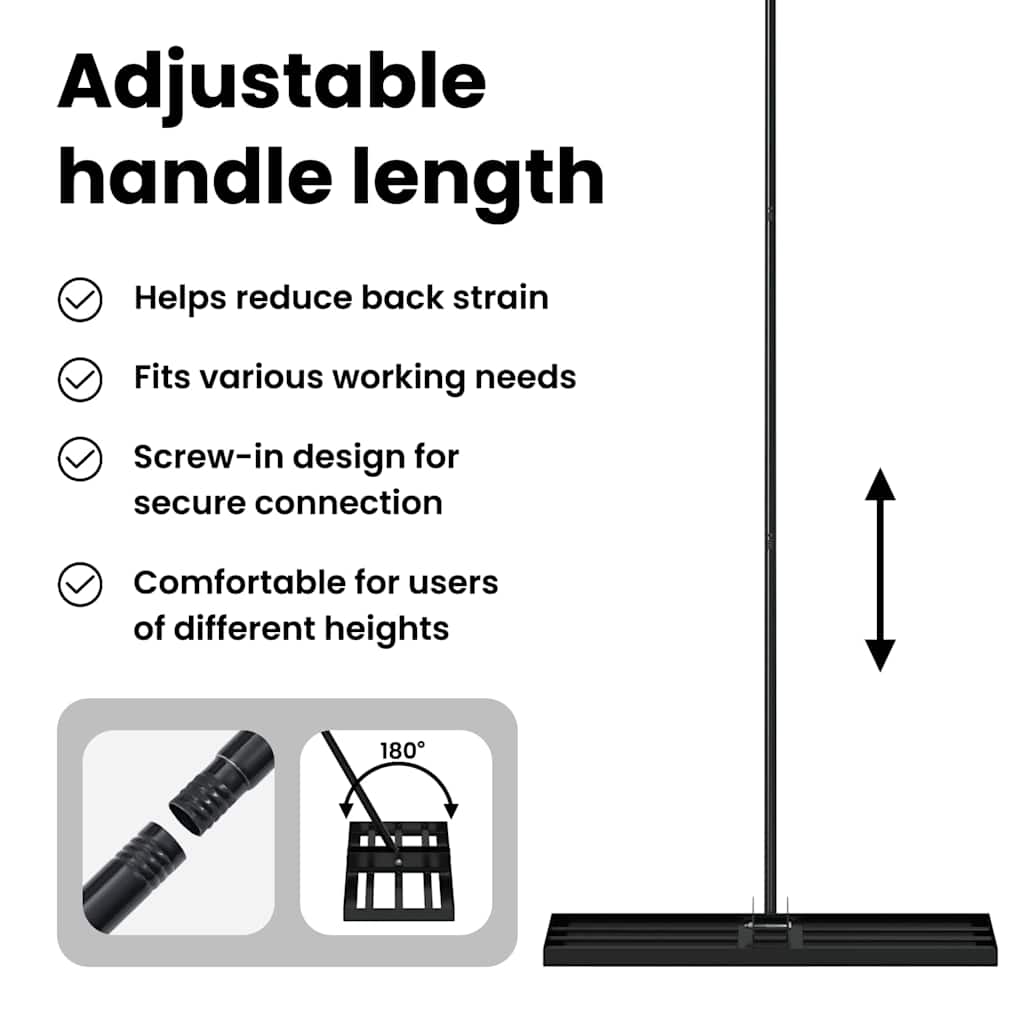 Garden Leveling Rake Black 75 x 25 x 6 cm Powder-Coated Steel