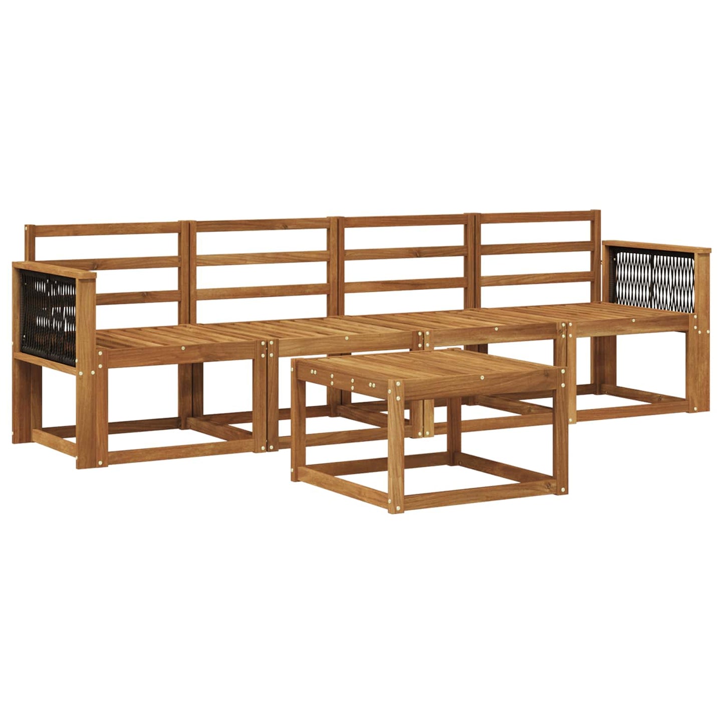 Outdoor Sofa Set 4 pcs Natural Solid Acacia Wood