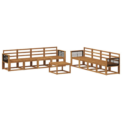 Outdoor Sofa Set 7 pcs Natural Solid Acacia Wood