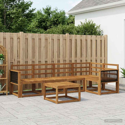 Outdoor Sofa Set 6 pcs Natural Solid Acacia Wood