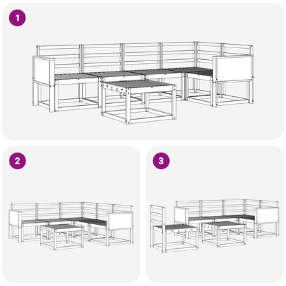 Outdoor Sofa Set 6 pcs Natural Solid Acacia Wood