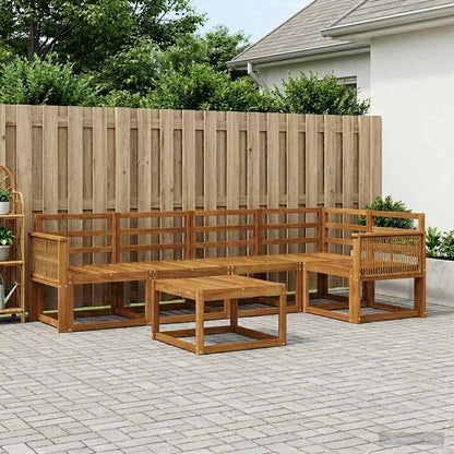 Outdoor Sofa Set 6 pcs Natural Solid Acacia Wood