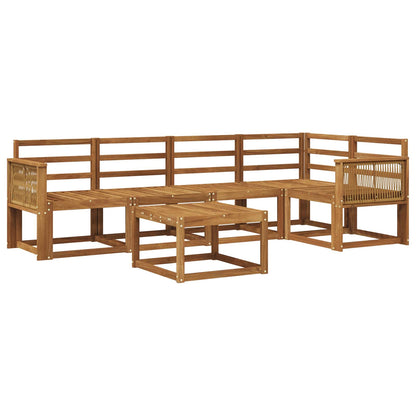 Outdoor Sofa Set 6 pcs Natural Solid Acacia Wood