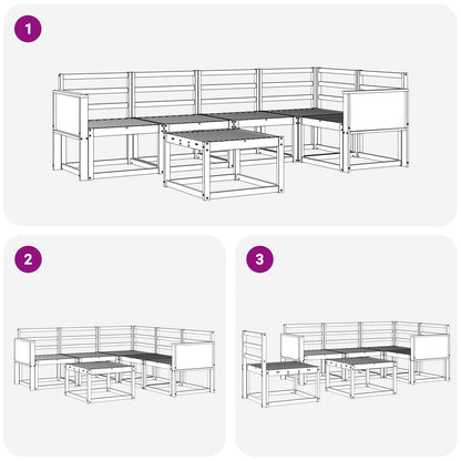 Outdoor Sofa Set 6 pcs Natural Solid Acacia Wood