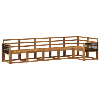 Outdoor Sofa Set 6 pcs Natural Solid Acacia Wood