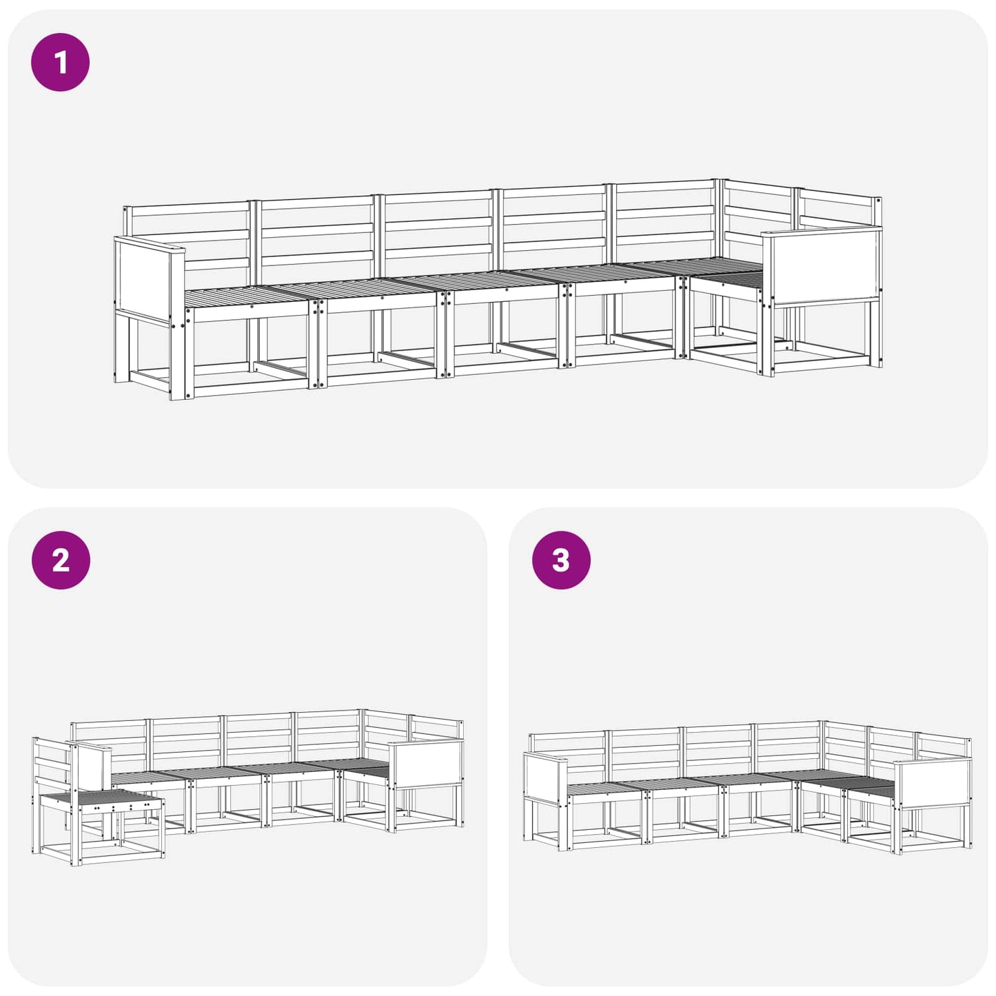 Outdoor Sofa Set 6 pcs Natural Solid Acacia Wood