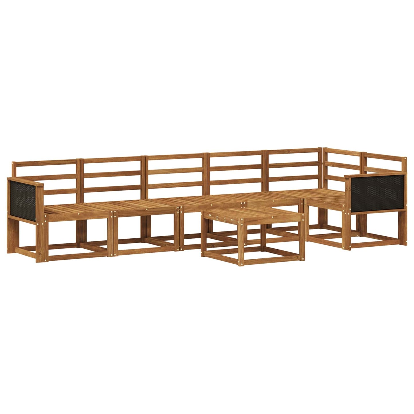 Outdoor Sofa Set 7 pcs Natural Solid Acacia Wood