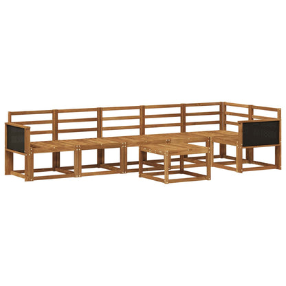 Outdoor Sofa Set 7 pcs Natural Solid Acacia Wood