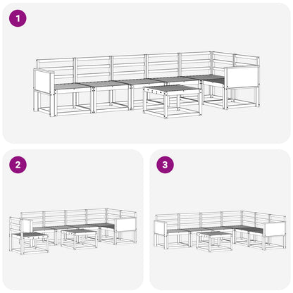 Outdoor Sofa Set 7 pcs Natural Solid Acacia Wood