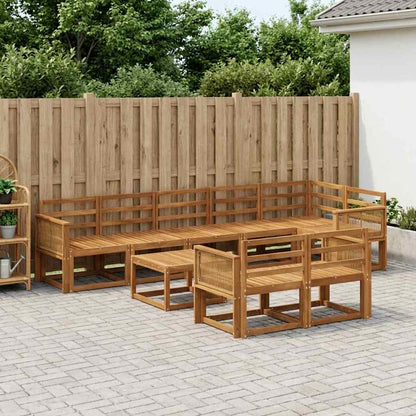 Outdoor Sofa Set 9 pcs Natural Solid Acacia Wood