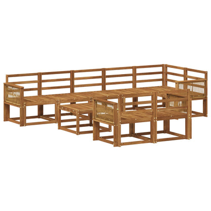 Outdoor Sofa Set 9 pcs Natural Solid Acacia Wood