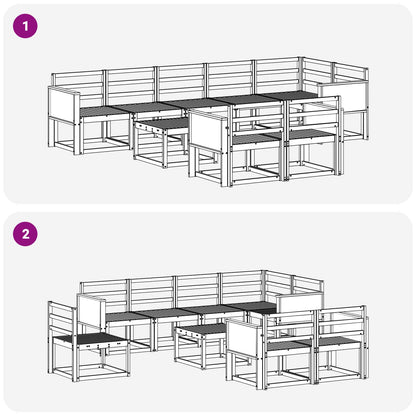 Outdoor Sofa Set 9 pcs Natural Solid Acacia Wood