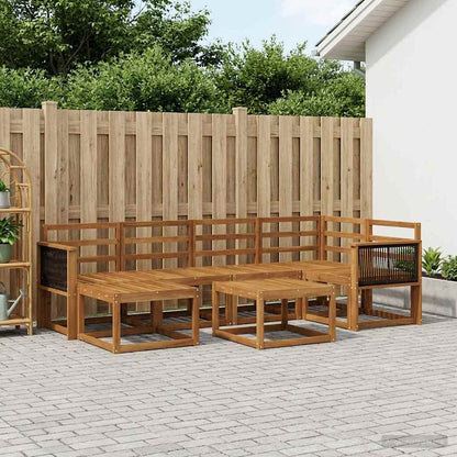 Outdoor Sofa Set 7 pcs Natural Solid Acacia Wood