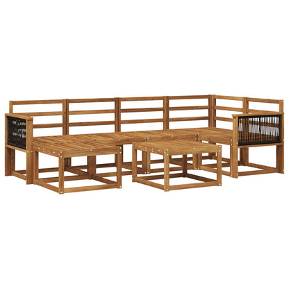 Outdoor Sofa Set 7 pcs Natural Solid Acacia Wood