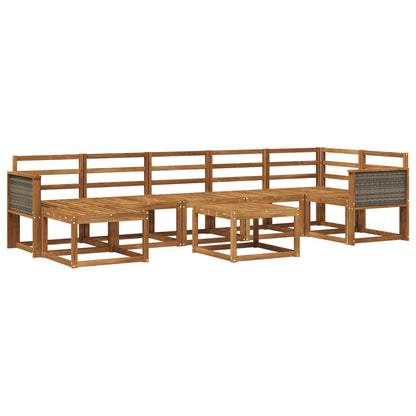 Outdoor Sofa Set 8 pcs Natural Solid Acacia Wood