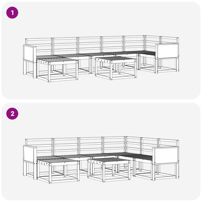 Outdoor Sofa Set 8 pcs Natural Solid Acacia Wood