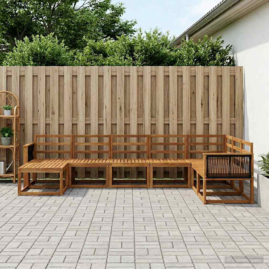 Outdoor Sofa Set 8 pcs Natural Solid Acacia Wood