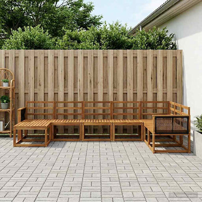 Outdoor Sofa Set 8 pcs Natural Solid Acacia Wood